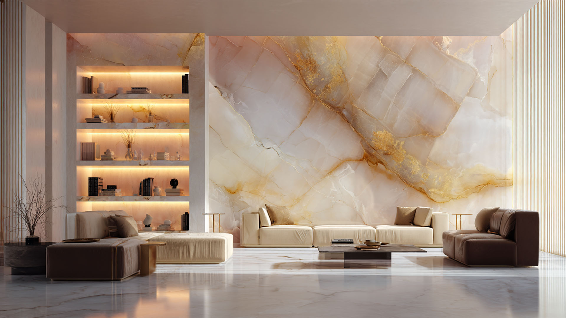 Onyx living-room wall