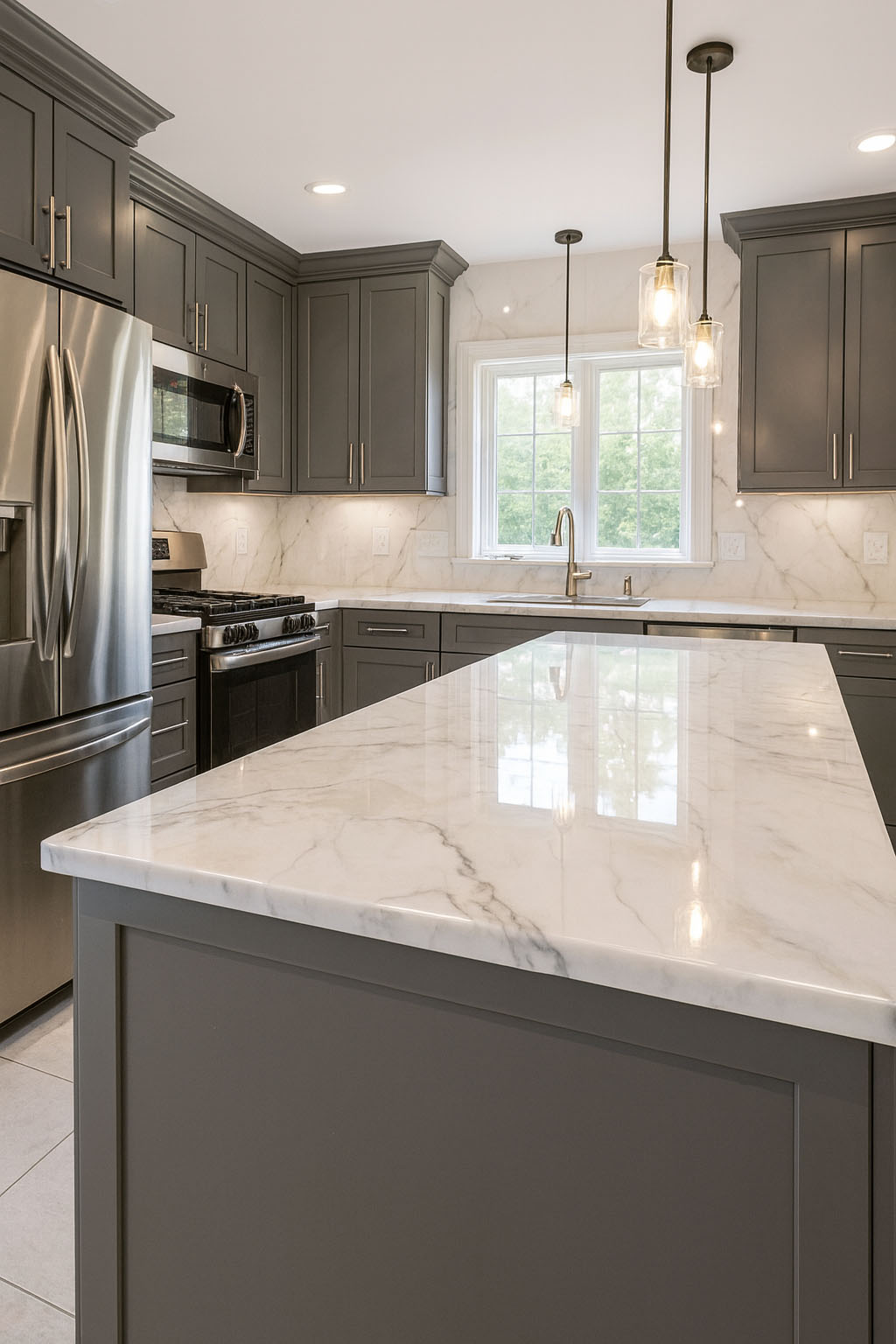 Calacatta island & backsplash