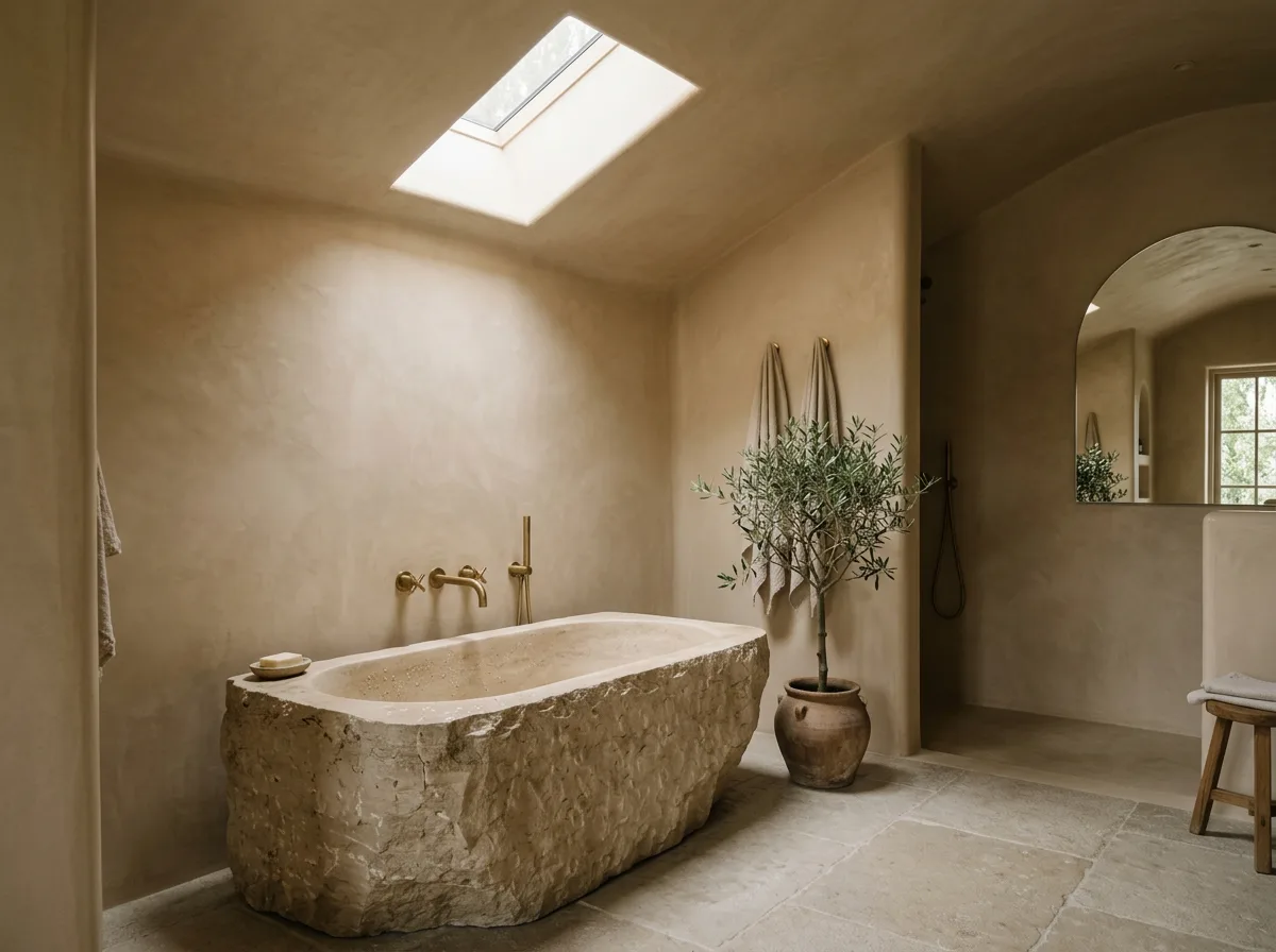 Primary bath in sand tadelakt