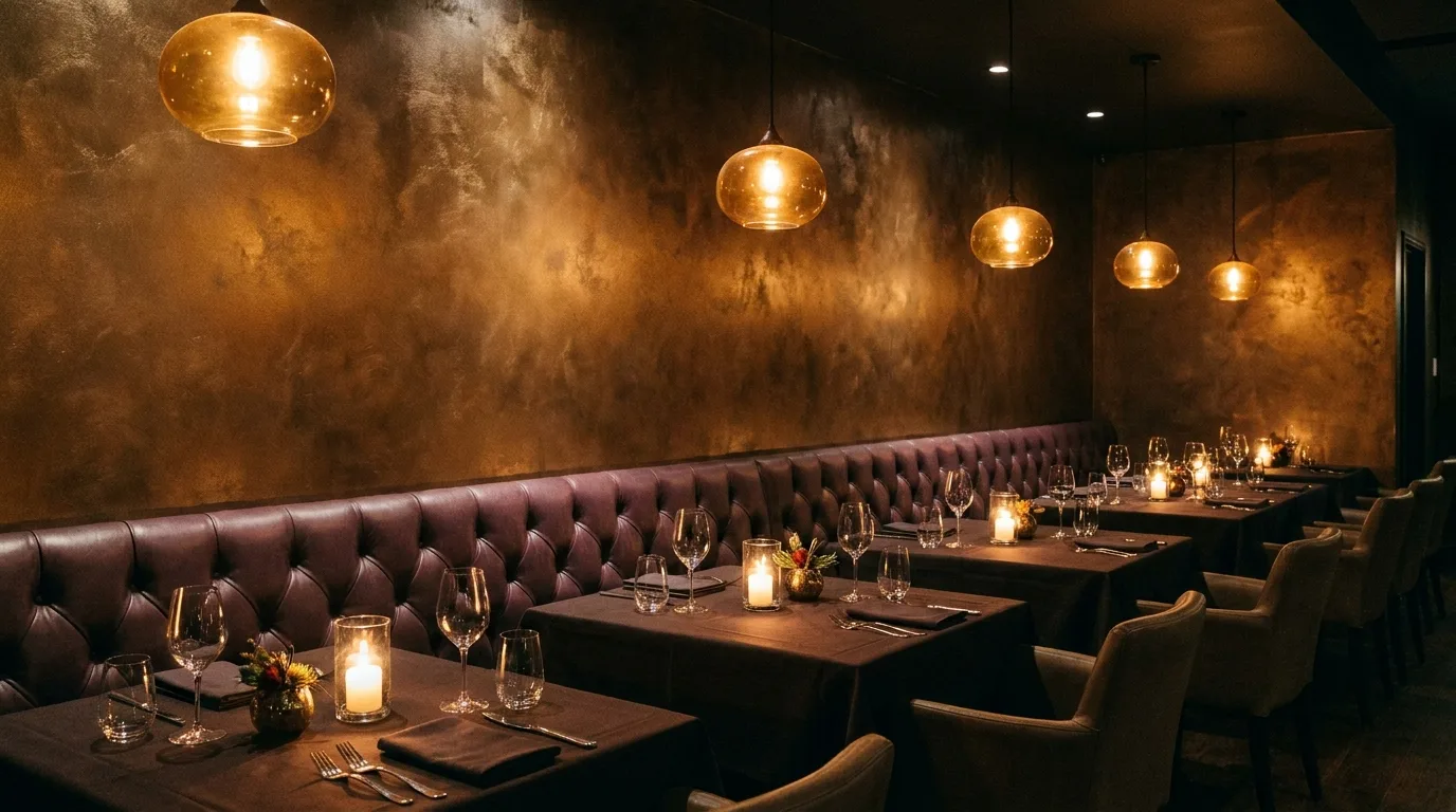 Restaurant in burnished bronze
